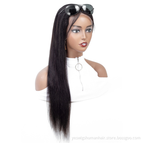 Straight Indian Human Hair Transparent 13X4 13X6 Swiss Lace Frontal Wigs Ear To Ear Frontal Lace Indian Hair Wig For Black Women